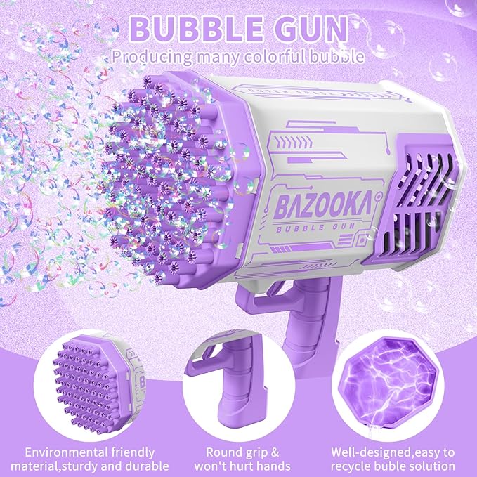 69 Hole Bazooka Bubble Machine Gun for Kids