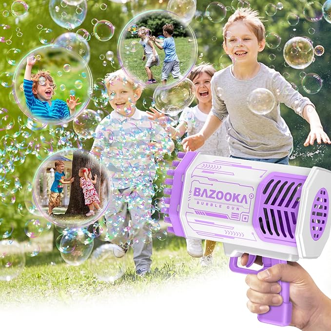 69 Hole Bazooka Bubble Machine Gun for Kids